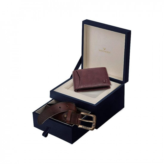 WildHorn Gift Hamper for Men I Leather Wallet & Belt Combo Gift Set I Gift for Friend, Boyfriend,Husband,Father, Son etc