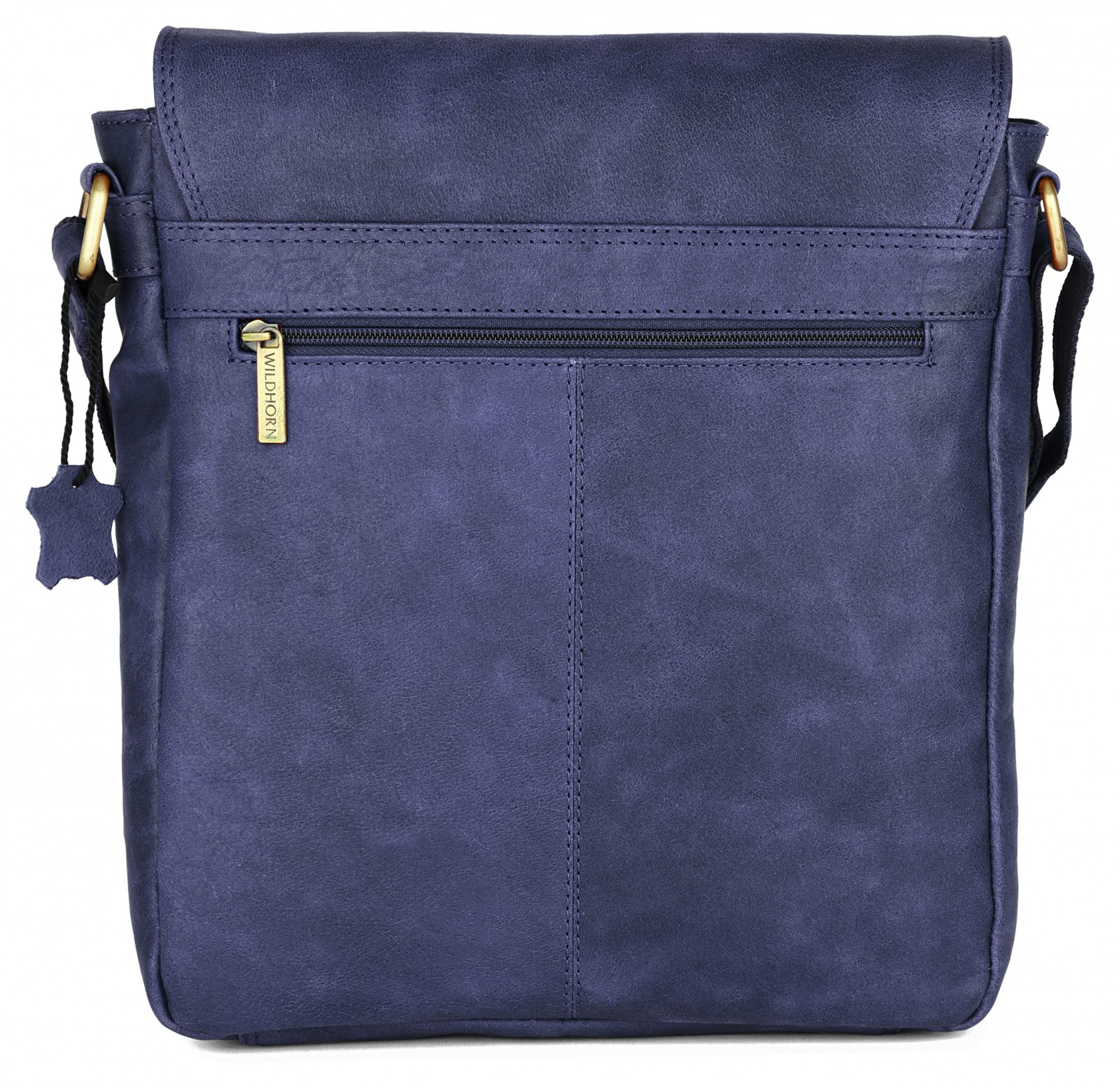 WildHorn Leather 11 inch Sling Messenger Bag for Men I Multipurpose Crossbody Bag I Travel Bag with Adjustable Strap (Distressed Blue)