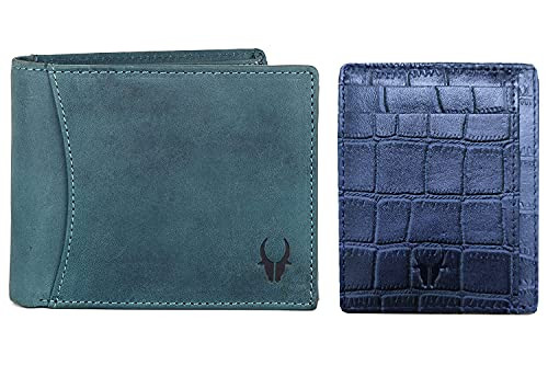 WildHorn Leather Men Wallet(blue)
