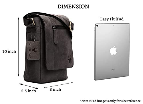 WildHorn Leather Sling Messenger Bag for Men I Multipurpose Crossbody Bag I Travel Bag with Adjustable Strap I IDIMENSION: L- 8 inch H- 10.5 inch W- 2.75 inch