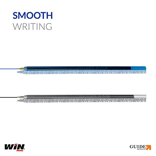 Win Guide Pens Refills, 30 Pcs, Blue | 0.6 mm Sharp Tip for Precision Writing | Smooth Flow of Ink | Smudge Free Writing Experience | Combo Pack of Blue Refills | Long Lasting Set of Refills,Size Pack Of 3