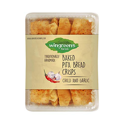 Wingreens Farms Baked Chilli Garlic Pita Bread Crisps (100g)