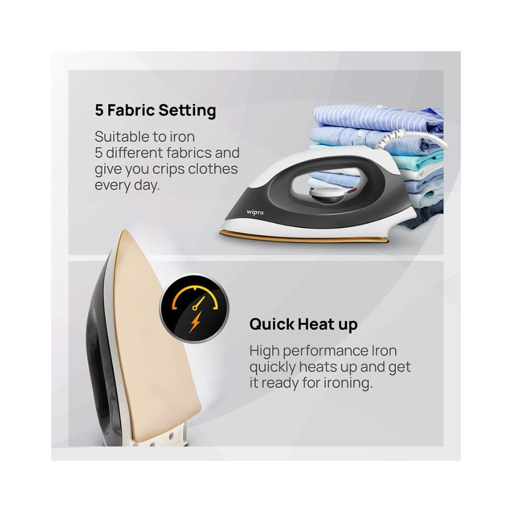 Wipro Vesta 1200 Watt GD201 Lightweight Automatic Dry Iron