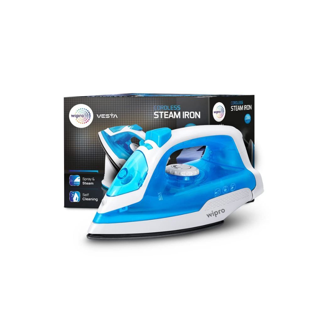 Wipro Vesta 1380W Cordless Steam Iron Quick heat up with 20gm min Steam Burst Scratch resistant Ceramic soleplate
