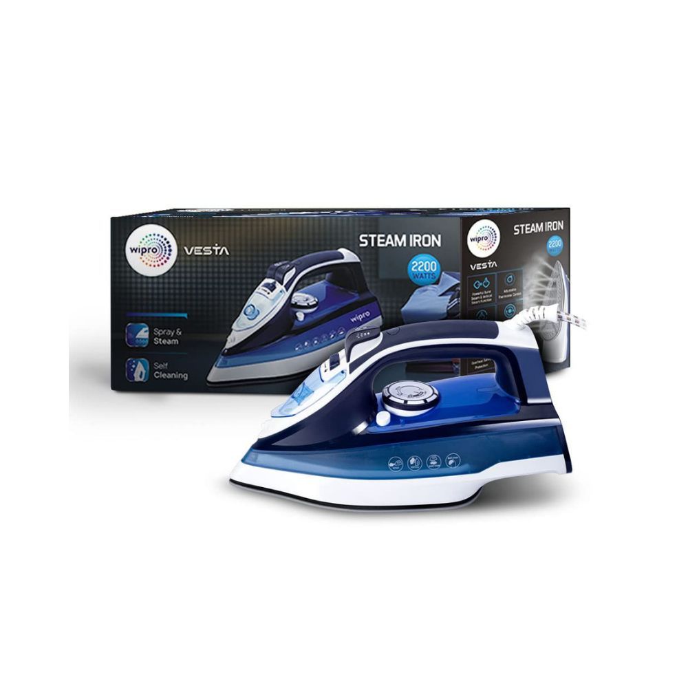 Wipro Vesta 2200W Steam Iron with Steam Burst Vertical and Horizontal Ironing