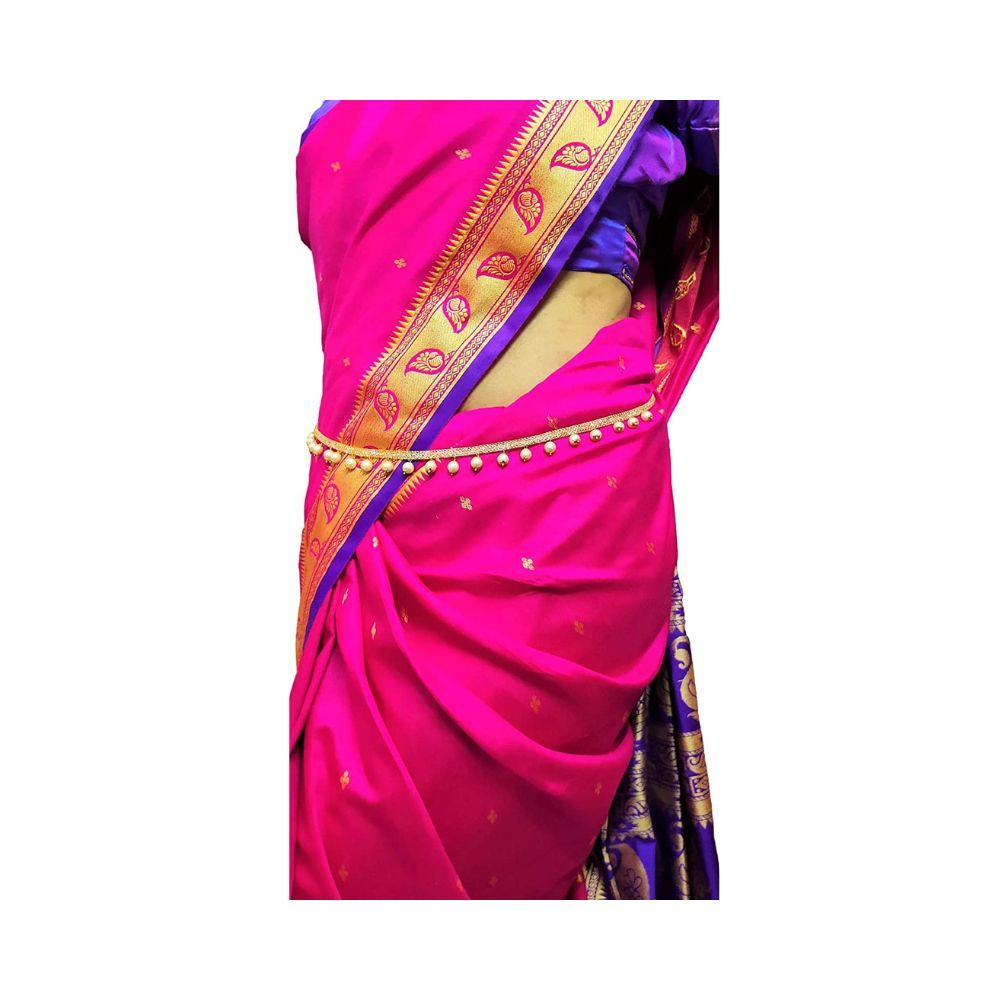 WomenSky Gold Plated Plain Chain with Pearl Waistchain