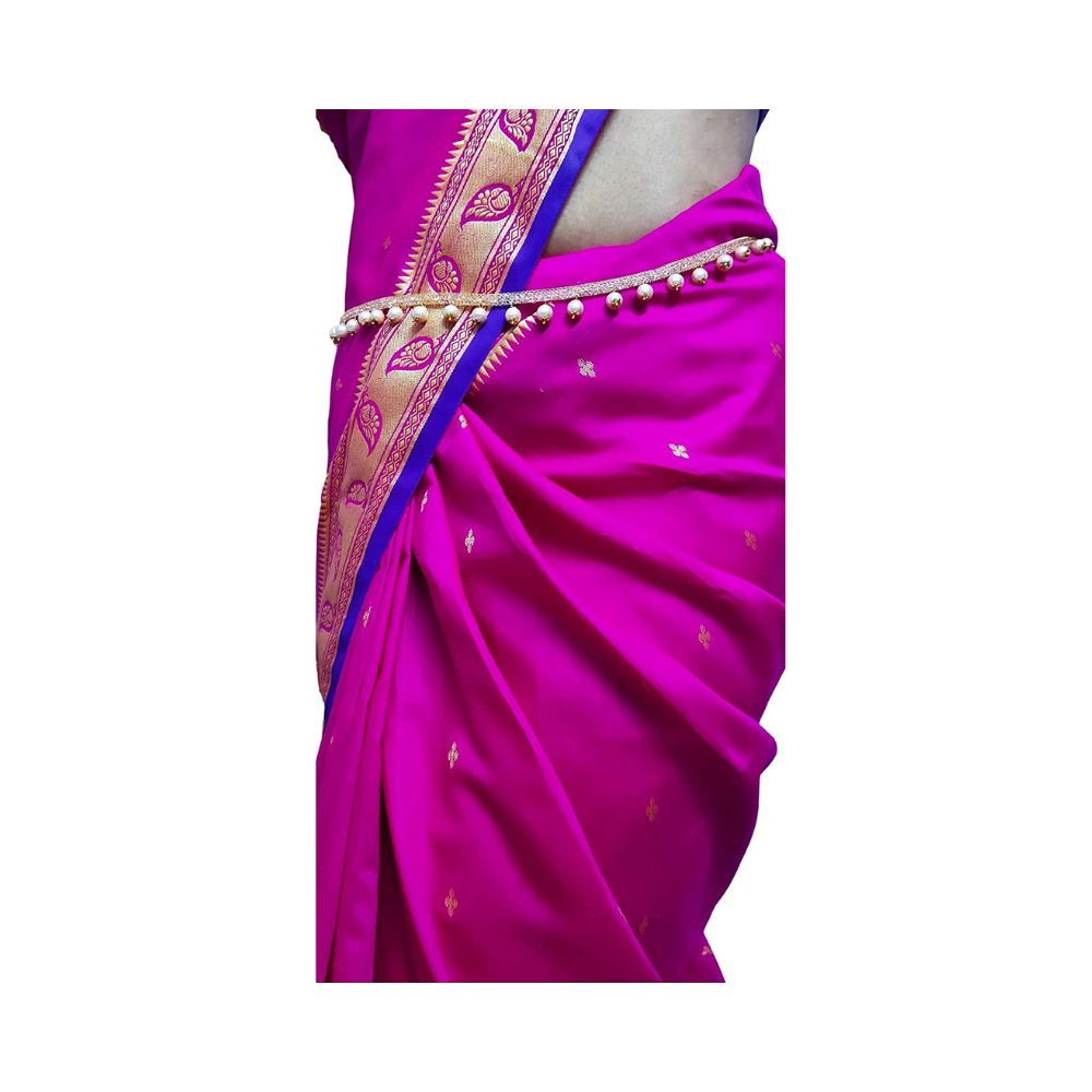 WomenSky Gold Plated Plain Chain with Pearl Waistchain