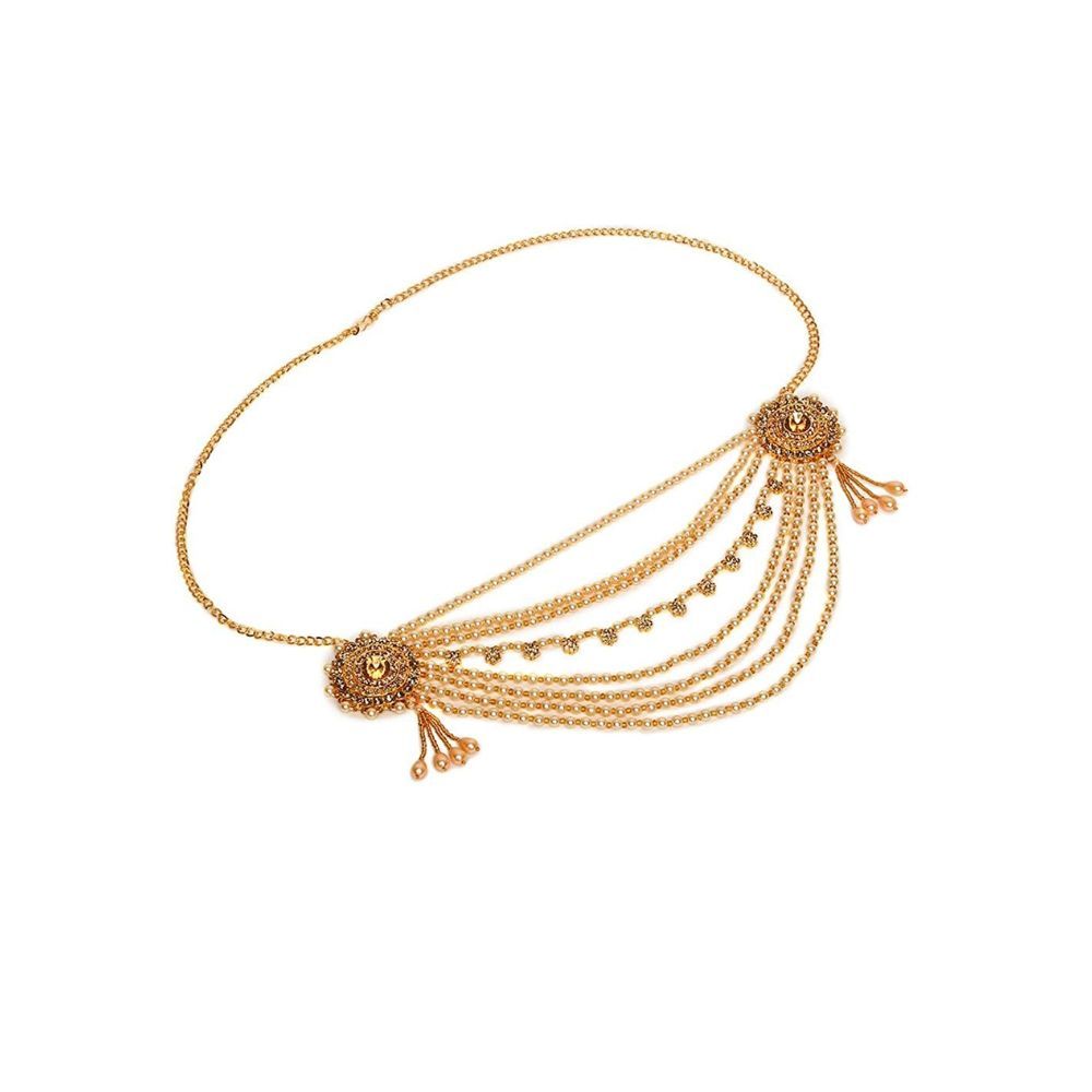 WomenSky Multi Purpose Gold Polished Pearl Adjustable Kamarband