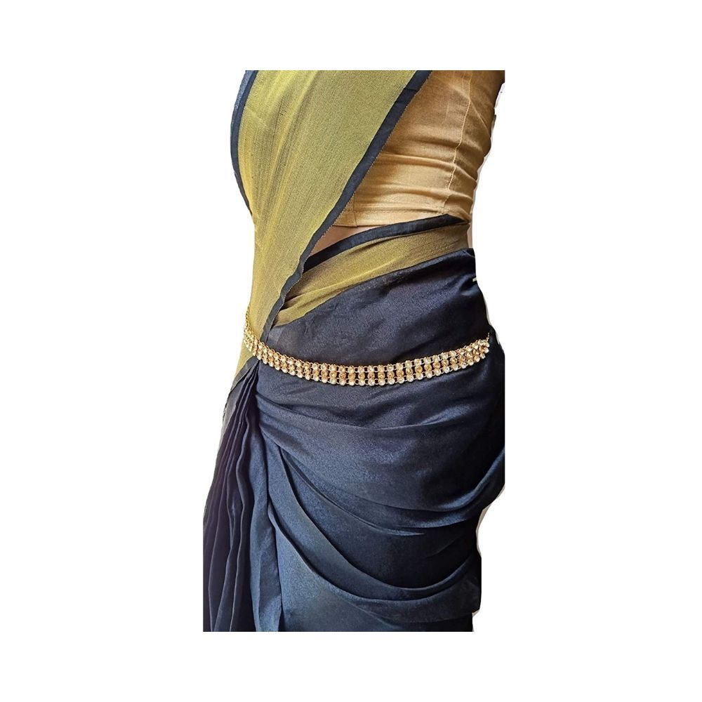WomenSky Women's Gold Polished Brass Kamarband/Kamar Patta Jewellery, Golden