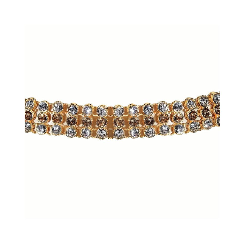 WomenSky Women's Gold Polished Brass Kamarband/Kamar Patta Jewellery, Golden