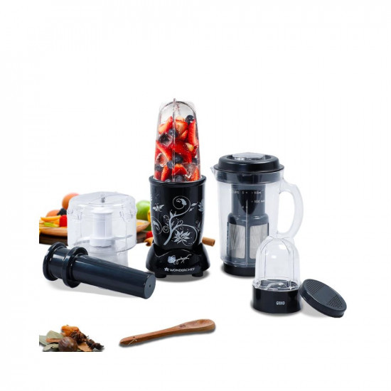 Wonderchef Nutri-blend Juicer Mixer Grinder  Chopper400W 100 Full Copper Motor Complete Kitchen Machine4 Unbreakable Jars2 Years WarrantyRecipe Book By Chef Sanjeev KapoorBlack