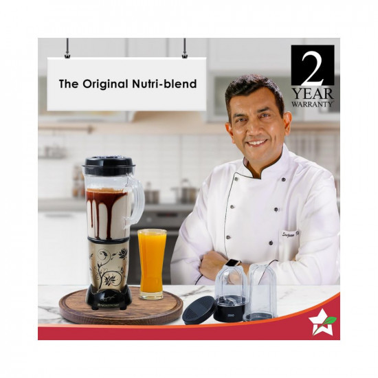 Wonderchef Nutri-blend Juicer Mixer Grinder  Chopper400W 100 Full Copper Motor Complete Kitchen Machine4 Unbreakable Jars2 Years WarrantyRecipe Book By Chef Sanjeev KapoorBlack