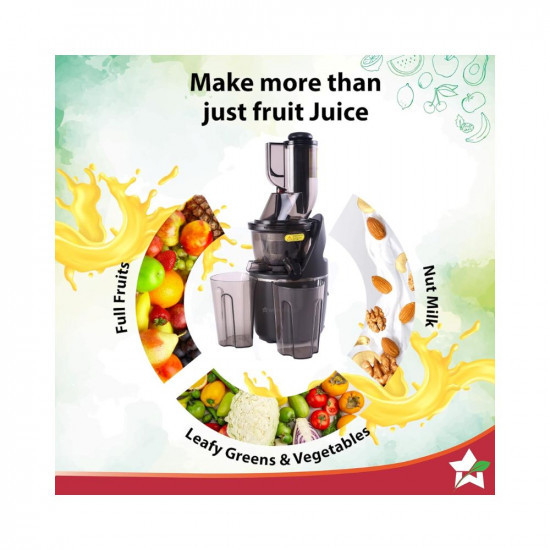 Wonderchef Regalia Full Fruit Cold Press Slow Juicer  55 Rpm Slow Juicer Retains Higher Nutrients  240 Watts Powerful Dc Motor  Easy To Clean  5-Year Motor Warranty