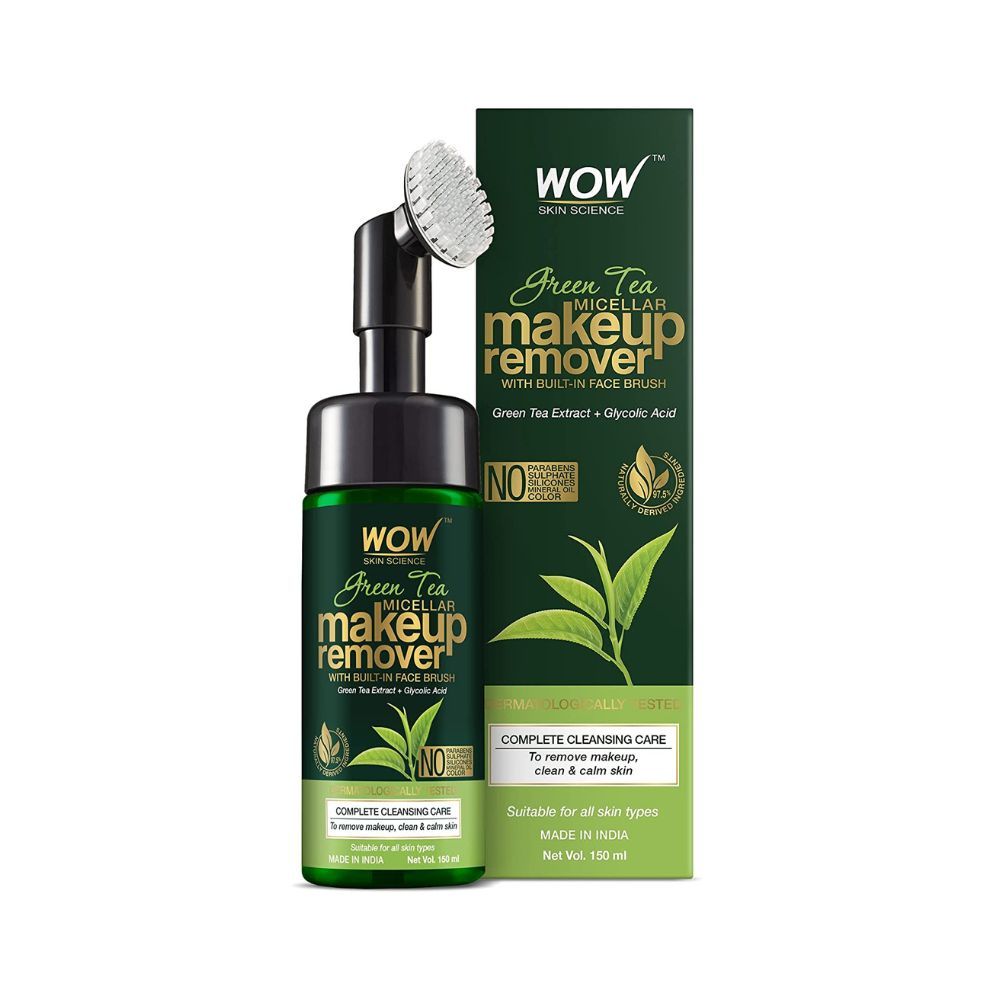 WOW Skin Science Green Tea Makeup Remover With Built-In Face Brush (MICELLAR)