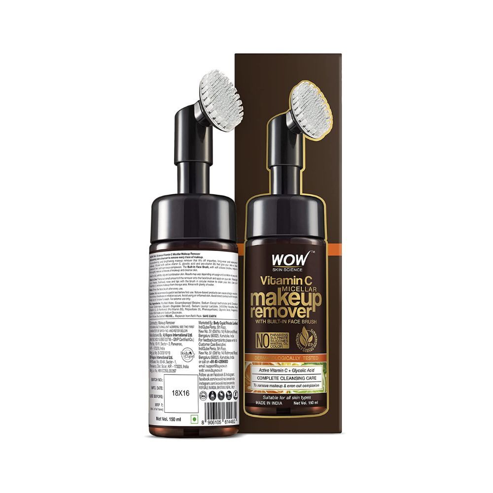 Wow Skin Science Vitamin C Makeup Remover With Built-In Face Brush (MICELLAR)