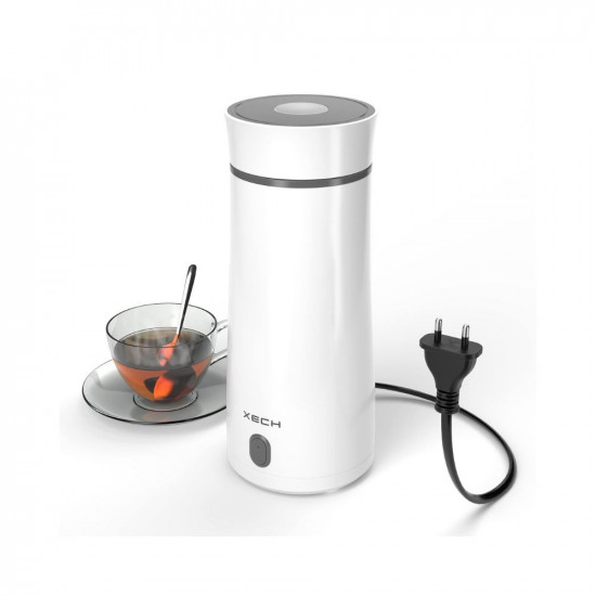 XECH Electric Kettle For Travel Hot Water Mini Kettle In-Built Cable Portable Bottle Design 300W Heating Element to Boil Water and Prepare Tea Coffee without Milk Small Kettles Hydroboil 350ml