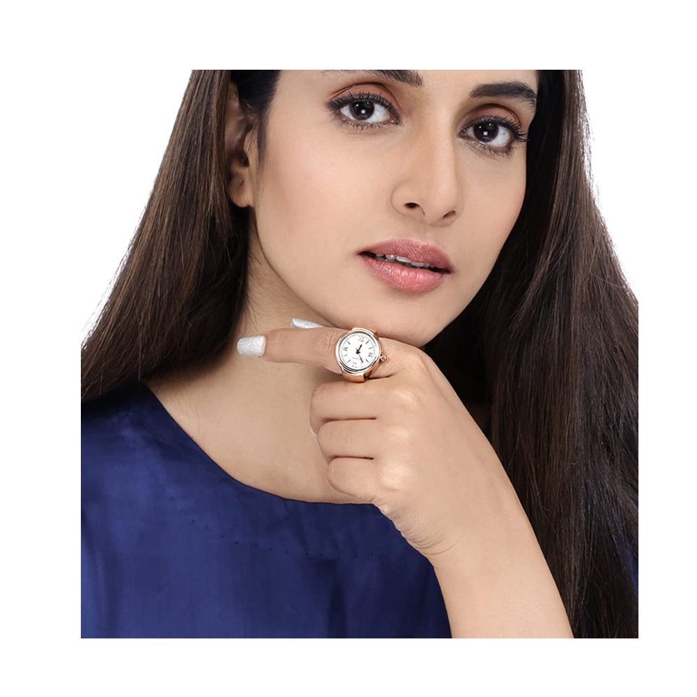 Yellow Chimes Analog Watch Dial Stretchable Adjustable Finger Rings for Women