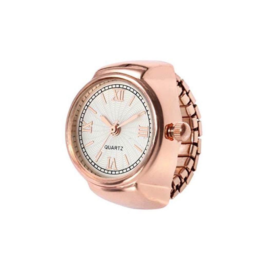 Yellow Chimes Analog Watch Dial Stretchable Adjustable Finger Rings for Women
