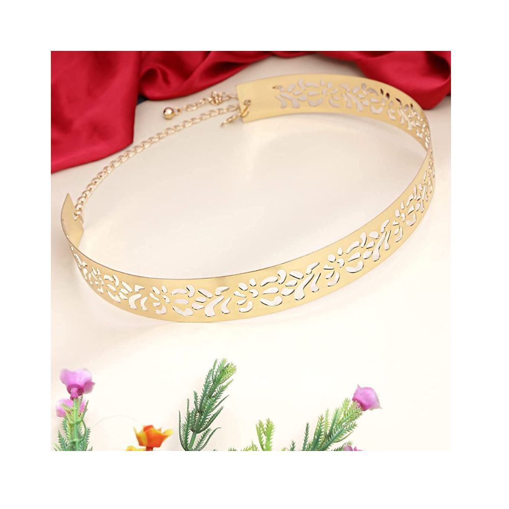 Yellow Chimes Latest Fashion Adjustable Kamarband Metal Waist Belt for Women and Girls