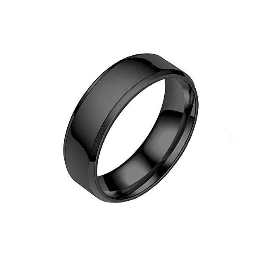 Yellow Chimes Rings for Women Stainless Steel Black Band Style Ring for Women and Girls