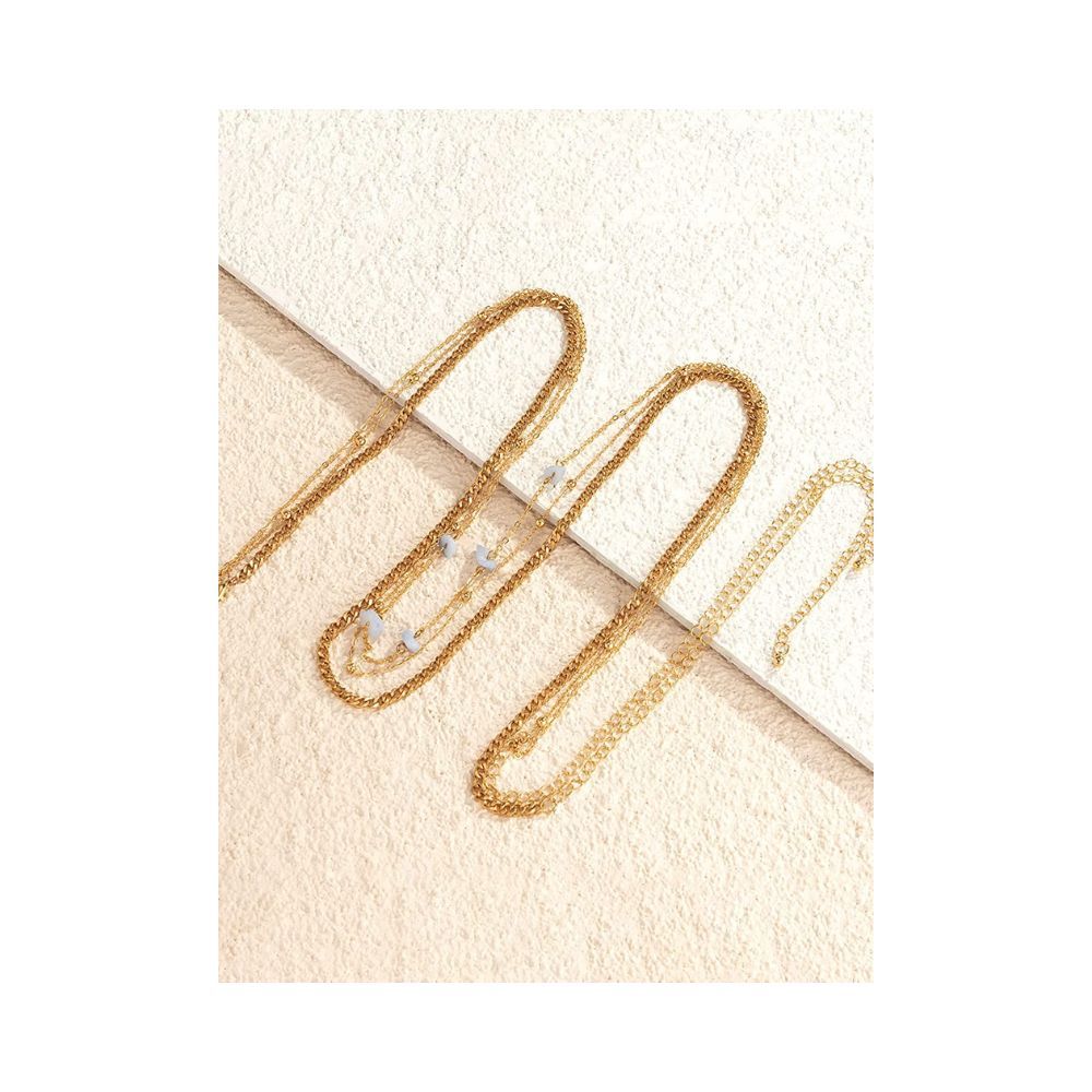 Yellow Chimes Waist Chain for Women Multicolor and Silver Stoned Elegant Multi-Layered chains for Women and girls