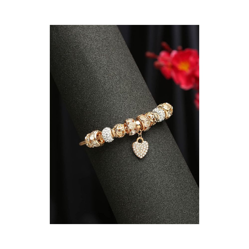 YouBella Jewellery Bracelets for Women Stylish Multi-Colour Gold Plated Charm Crystal Bracelet Bangle Jewellery