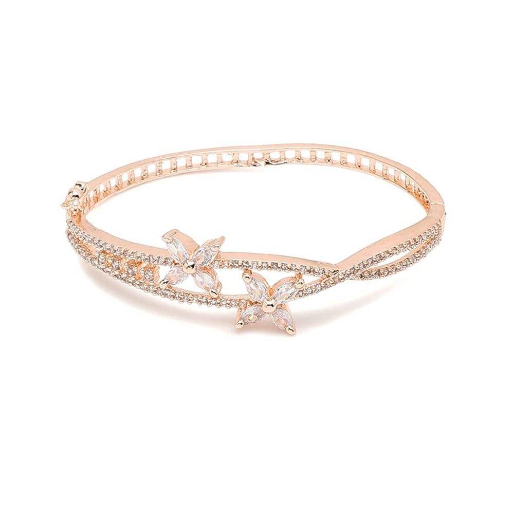 YouBella Jewellery Celebrity Inspired American Diamond Studded Bracelet for Girls and Women (Gold) (YBBN_91975)