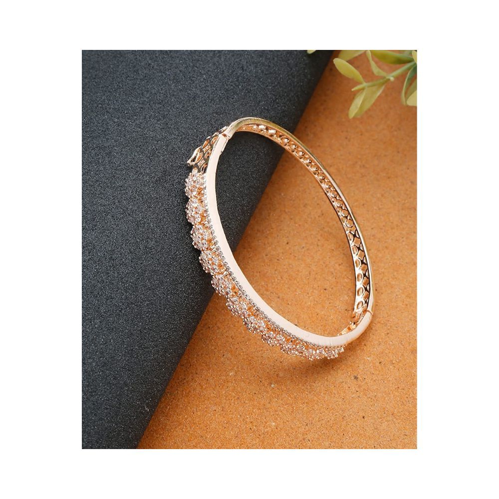 YouBella Jewellery Celebrity Inspired American Diamond Studded Bracelet for Girls and Women (Gold) (YBBN_91979)