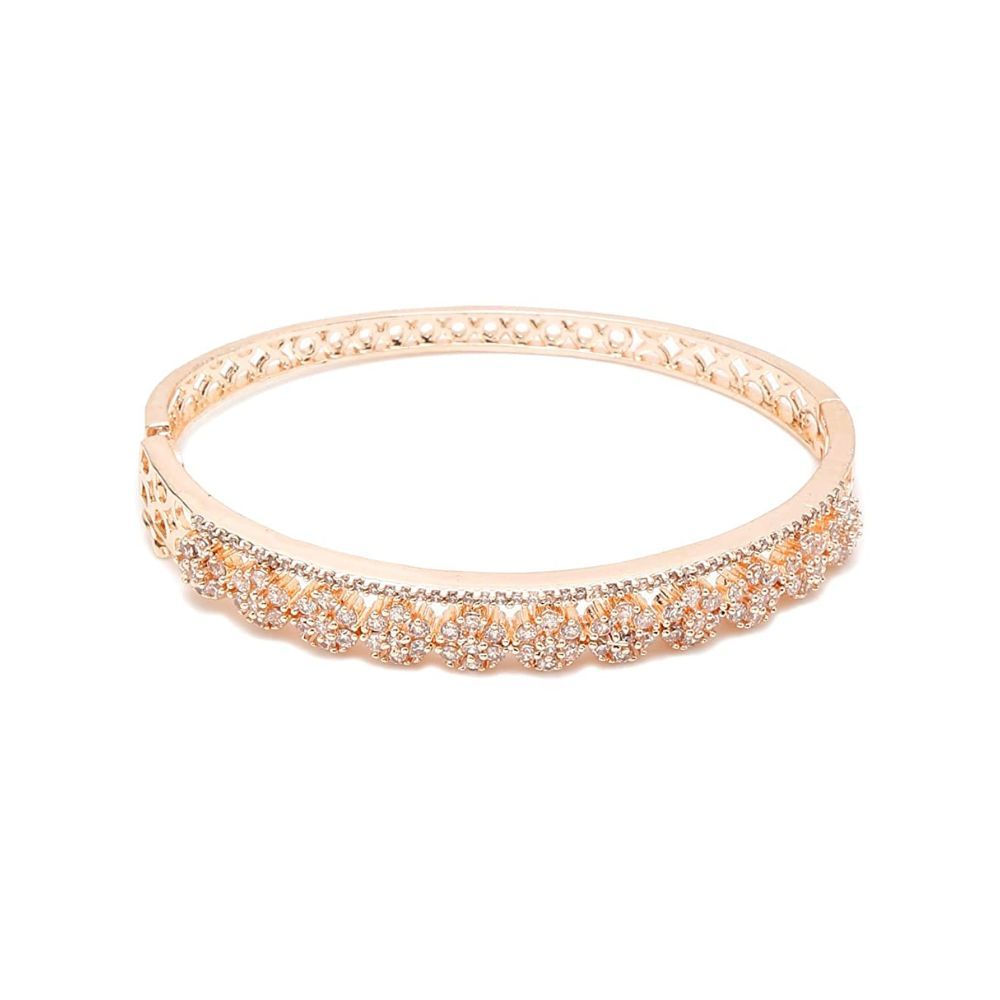 YouBella Jewellery Celebrity Inspired American Diamond Studded Bracelet for Girls and Women (Gold) (YBBN_91979)