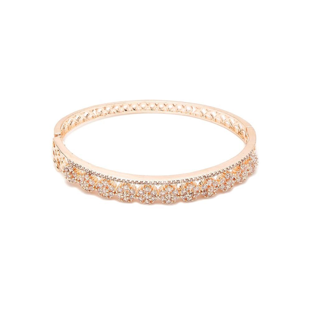 YouBella Jewellery Celebrity Inspired American Diamond Studded Bracelet for Girls and Women (Gold) (YBBN_91979)