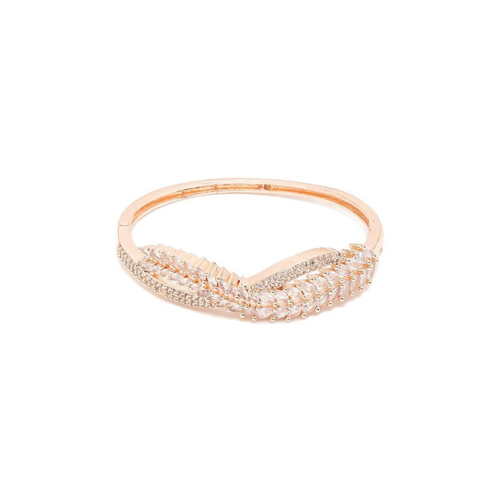 YouBella Jewellery Celebrity Inspired American Diamond Studded Bracelet for Girls and Women (Gold) (YBBN_91980)