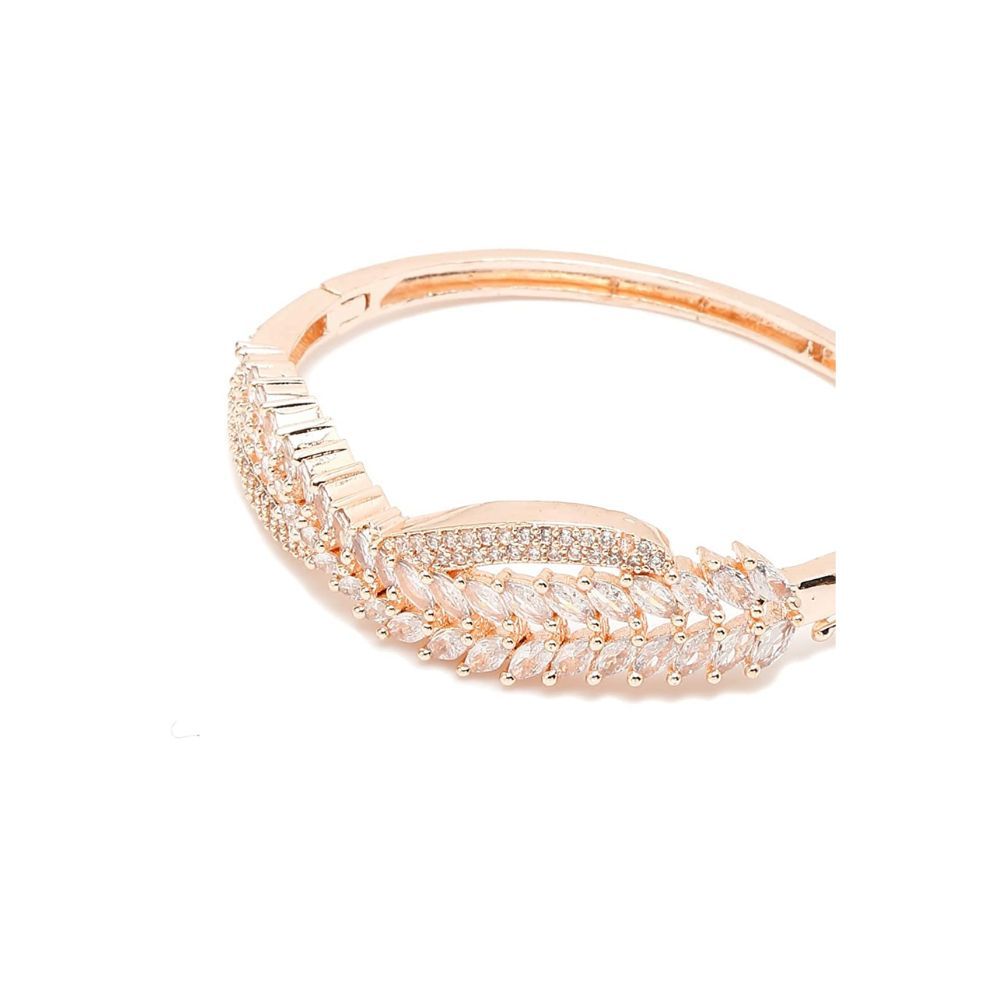 YouBella Jewellery Celebrity Inspired American Diamond Studded Bracelet for Girls and Women (Gold) (YBBN_91980)