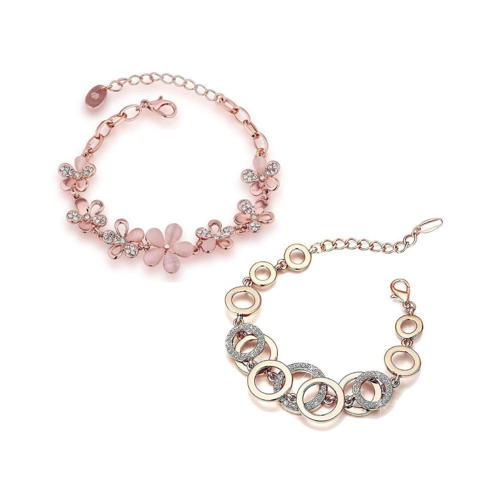 YouBella Jewellery Designer Crystal Combo of Bracelets for Women Stylish Bangles Jewellery for Girls and Women