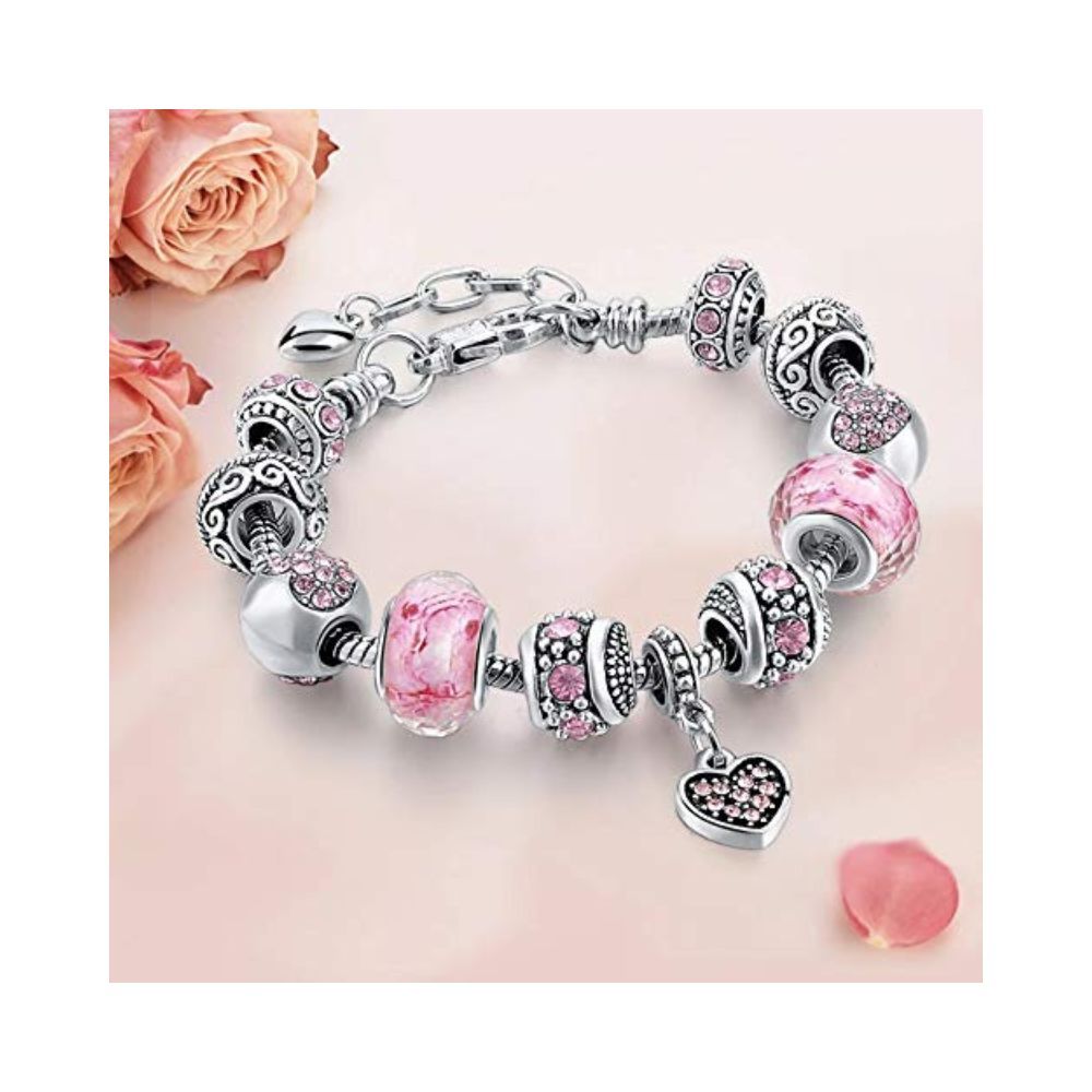 YouBella Jewellery Silver Plated Stylish Latest Crystal Bracelet Bangle Jewellery For Girls and Women