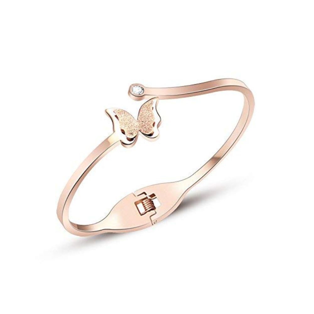 YouBella Jewellery Stylish Latest Design 18k Rose Gold Plated Butterfly Necklace Jewellery Set for Women and Girls