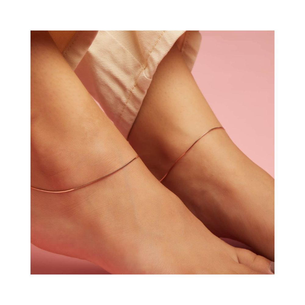 ZAVYA Pure 925 Pure Silver Designer Rose Gold Plated Anklets
