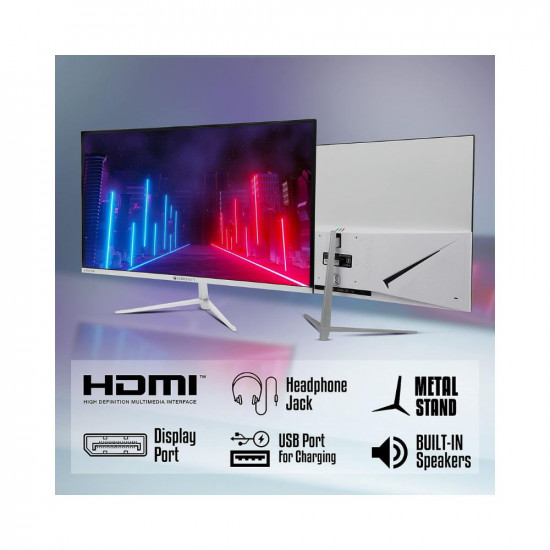 ZEBRONICS 27inch (68.5 cm) LED 920 X 1080 (FHD) Pixels Gaming Monitor, 165Hz, IPS, Ultra Slim, FHD 1920x1080, Display Port, HDMI, 300nits, USB, Built in Speaker, Widescreen - ZEB-A27FHD, Black