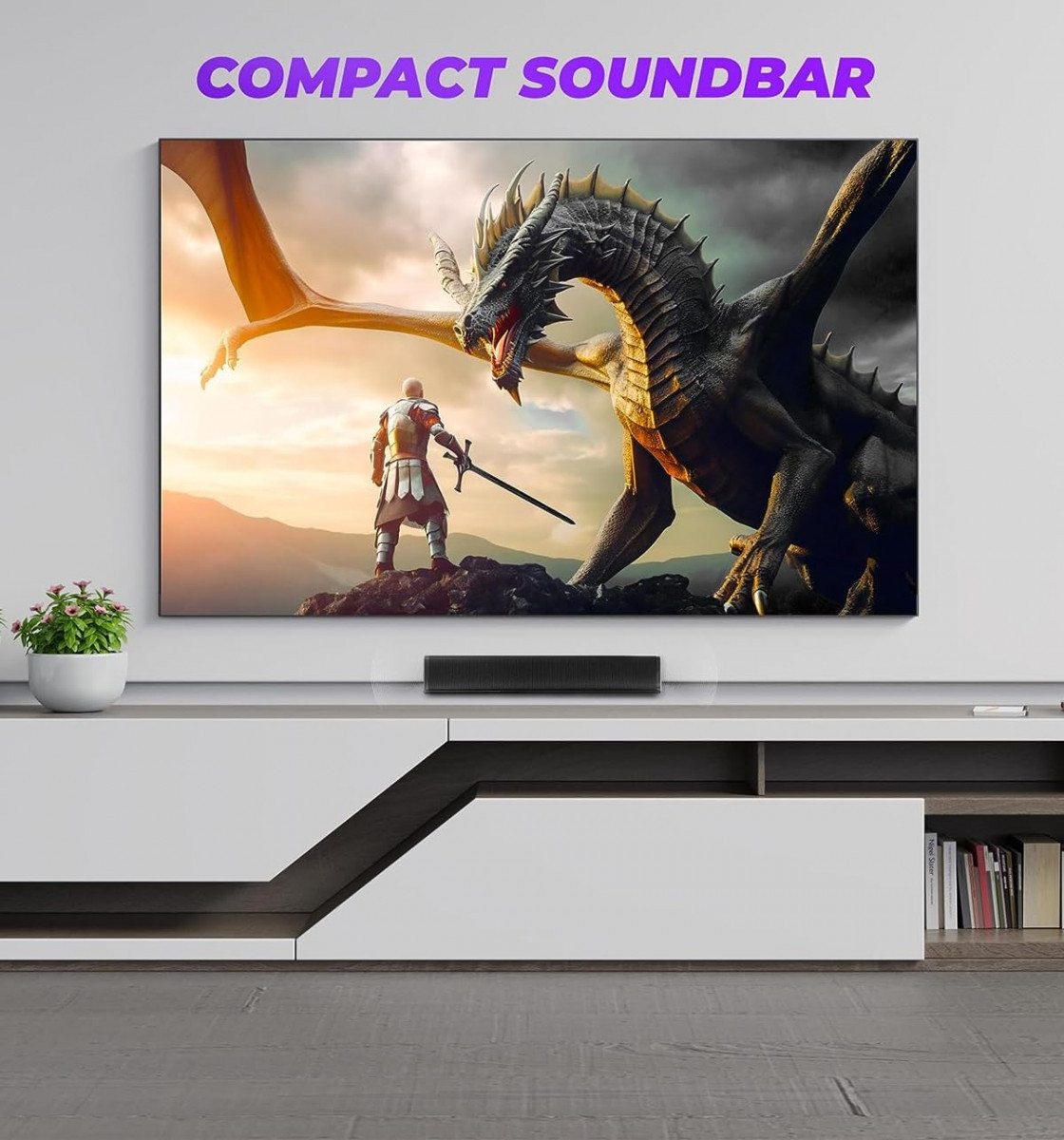 ZEBRONICS Juke BAR 1500 20W Output Wireless Portable Mini soundbar Built-in Rechargeable Battery Bluetooth 50 mSD AUX LED Indicator and Glossy Finish