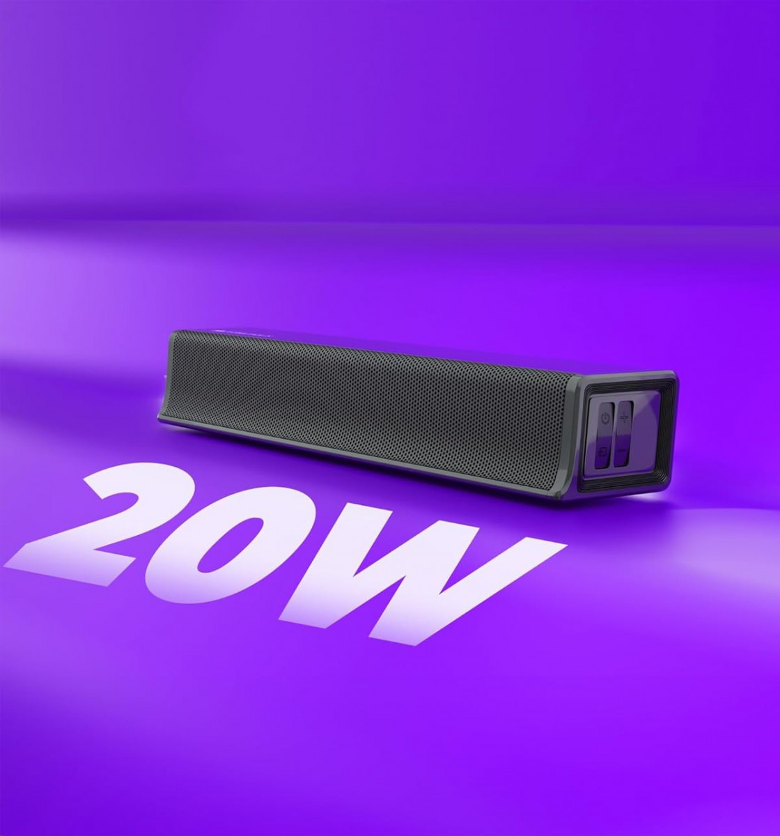 ZEBRONICS Juke BAR 1500 20W Output Wireless Portable Mini soundbar Built-in Rechargeable Battery Bluetooth 50 mSD AUX LED Indicator and Glossy Finish