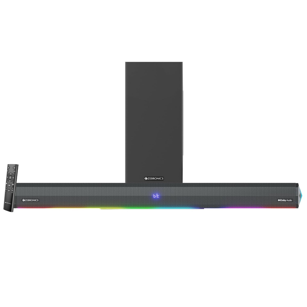 ZEBRONICS Juke BAR 900 360 Watts Dolby Audio Soundbar with Wireless Subwoofer Display Bluetooth V53 HDMI ARC Optical in USB AUX RGB LED Light Wall Mount Bracket  Fasteners