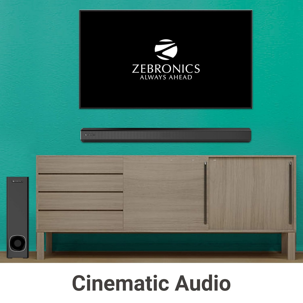 Zebronics ZEB-JUKE BAR 3900 Wireless Bluetooth Soundbar With Subwoofer Supporting Wall Mount USB AUX Coaxial IN HDMI ARC  Remote Control 80 Watt 21 Channel