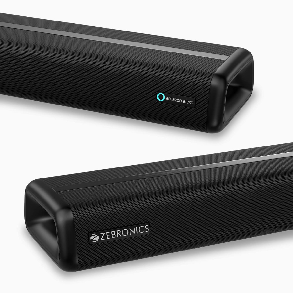 Zebronics ZEB-Jukebar 3820A PRO with Alexa built-in EnglishHindi BT Powerful Soundbar 80W RMS smart App control music streaming advanced dual far field mics inbuilt dual sub HDMI ARC Optical
