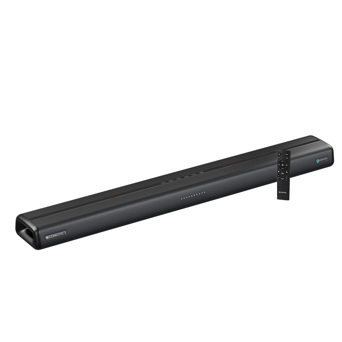 Zebronics ZEB-Jukebar 3820A PRO with Alexa built-in EnglishHindi BT Powerful Soundbar 80W RMS smart App control music streaming advanced dual far field mics inbuilt dual sub HDMI ARC Optical