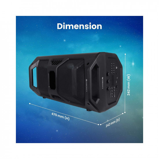 Zebronics Zeb-Space Deck PRO Wireless Bluetooth 40W Boombox Party Portable Speaker Supporting LED Display, RGB Lights, USB, SD Card, AUX, MIC in, FM, TWS & Comes with Wireless MIC + Remote Control.