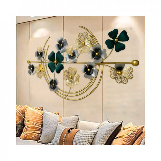 ZOVE Metal Flower Wall Art Iron Wall Hanging Home Decoration Perfect for  Living Room/Hotel/Restaurant/Bedroom/Drawing Room (Color : Multi) (Size: 43  x